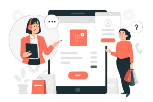 2 females talking about business